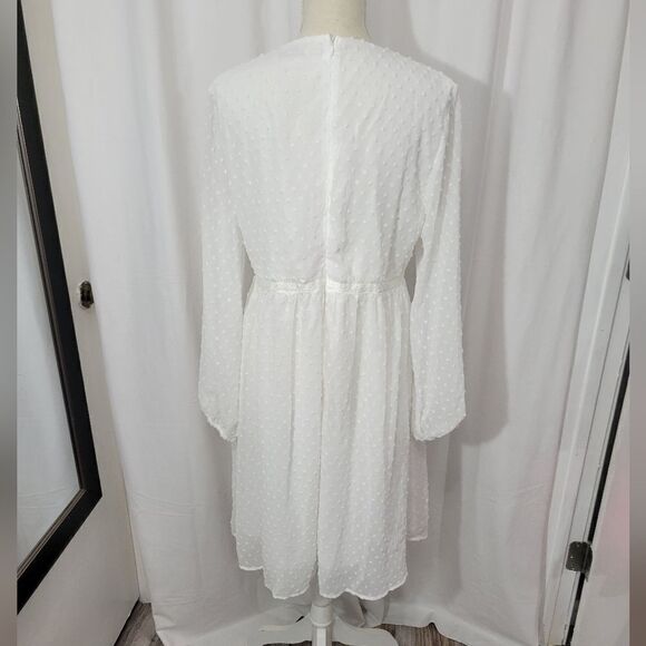 JASAMBAC Women's Swiss Dot long sleeve maternity Dress - Picture 5 of 14